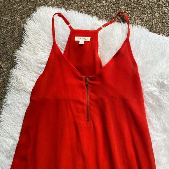 Mine Dress Orange Lightweight Flowy Spaghetti Adjustable Straps Women’s Sz Small - Picture 2 of 8